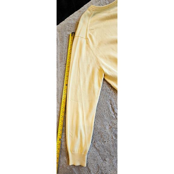 Stafford Butter Yellow V Neck Sweater 100% Pima Cotton, Mens Sz L NEW - Picture 6 of 9